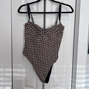 Monday Swimwear Black and Cream One-Piece